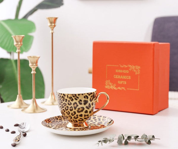 Unique Ceramic Coffee Cup and Saucer, Creative Ceramic Coffee Cups, Beautiful British Tea Cups, Creative Porcelain Tea Cup Set-artworkcanvas