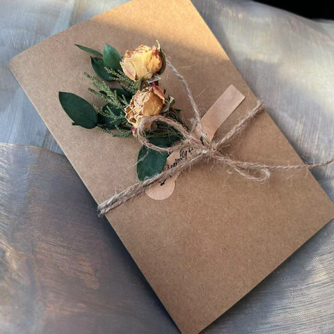 Wedding Greeting Card, Unique Anniversary Greeting Card, Creative Birthday Greeting Card, Beautiful Valentine's Day Greeting Card, Original Handmade Dried Flower Greeting Cards-artworkcanvas