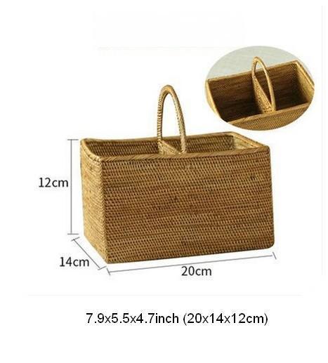 Natural Fiber Baskets, Small Storage Basket for Kitchen, Indonesia Woven Storage Basket, Rattan Storage Basket for Dining Room-artworkcanvas