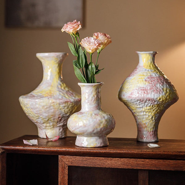 Handmade Water Holding Flower Vases, Modern Bouquet Flower Vases, Centerpiece on Dining Table, Large Flower Vase on Table, Pottery Flower Vases-artworkcanvas