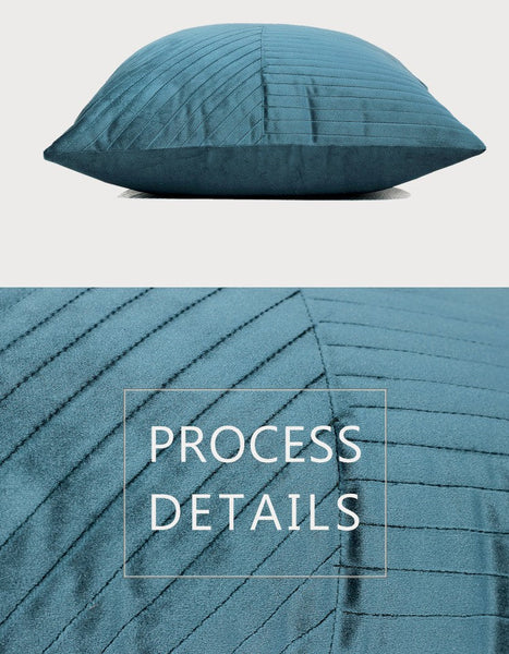 Large Decorative Throw Pillow for Couch, Blue Modern Sofa Pillows, Simple Modern Throw Pillows for Couch, Large Square Pillows-artworkcanvas