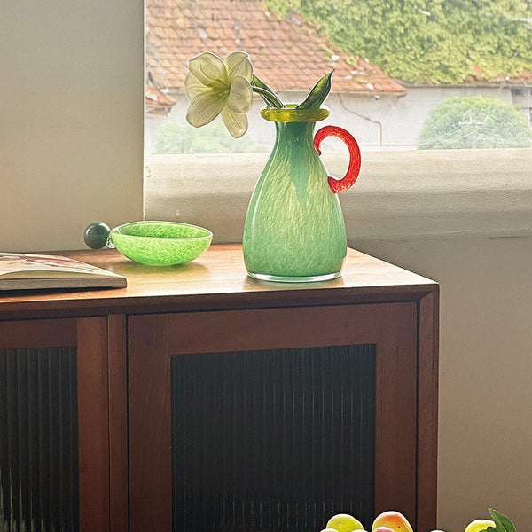 Small Flower Vase, Modern Glass Flower Vases, Handmade Glass Bud Vases, Water Holding Flower Vases, Flower Vases on Table-artworkcanvas