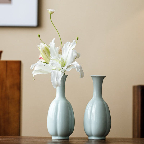 Small Flower Vases on Table, Rustic Porcelain Flower Vases, Ceramic Bud Vases, Handmade Water Holding Flower Vase-artworkcanvas