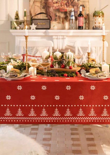 Christmas Edelweiss Table Covers, Square Tablecloth for Kitchen, Extra Large Modern Rectangular Tablecloth for Dining Room Table, Large Tablecloth for Round Table-artworkcanvas