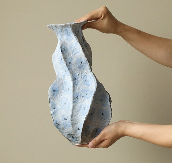 Centerpiece Ceramic Bouquet Vases, Elegant Handmade Modern Flower Vase, Porcelain Vases for Modern Home Decor, Contemporary Vases on Dining Table-artworkcanvas