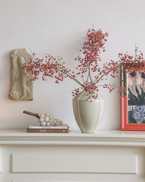 Centerpiece Ceramic Bouquet Vases, Porcelain Vases for Modern Home Decor, Large Contemporary Vases on Dining Table, Handmade Modern Flower Vase-artworkcanvas