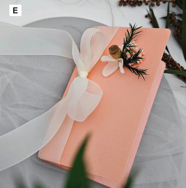 Creative Birthday Greeting Card, Unique Anniversary Greeting Card, Beautiful Valentine's Day Greeting Card, Wedding Greeting Card, Original Handmade Dried Flower Bowknot Greeting Cards-artworkcanvas