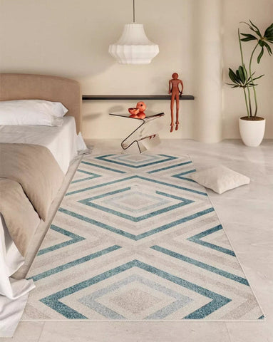 Unique Geometric Modern Rug Placement Ideas for Dining Room, Abstract Contemporary Modern Rugs for Living Room,Large Modern Rugs for Bedroom-artworkcanvas