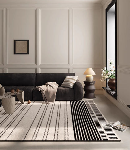 Large Abstract Rugs for Living Room, Extra Large Modern Area Rugs, Geometric Contemporary Modern Rugs Next to Bed-artworkcanvas