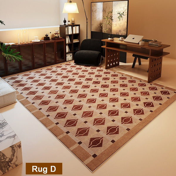 Living Room Colorful Modern Rugs, Geometric Modern Rugs for Dining Room, Mid Century Modern Rugs, Contemporary Abstract Rugs under Coffee Table-artworkcanvas