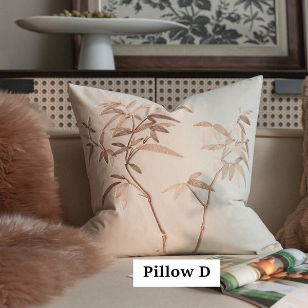Decorative Pillow Arrangement Ideas for Couch, Modern Decorative Pillows for Bedroom, Embroidered Butterfly Pillow Covers, Large Decorative Throw Pillows for Living Room-artworkcanvas