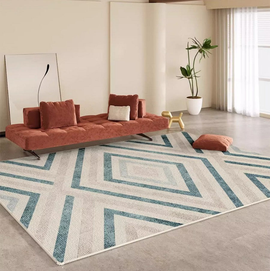 Unique Geometric Modern Rug Placement Ideas for Dining Room, Abstract Contemporary Modern Rugs for Living Room,Large Modern Rugs for Bedroom-artworkcanvas