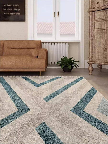 Unique Geometric Modern Rug Placement Ideas for Dining Room, Abstract Contemporary Modern Rugs for Living Room,Large Modern Rugs for Bedroom-artworkcanvas