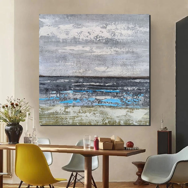 Contemporary Wall Art Paintings, Acrylic Paintings for Living Room, Large Simple Modern Art, Blue Abstract Acrylic Painting-artworkcanvas