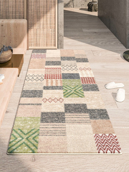 Modern Runner Rugs for Entryway, Contemporary Modern Rugs Next to Bed, Hallway Runner Rug Ideas, Geometic Modern Rugs for Dining Room-artworkcanvas