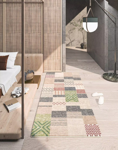 Modern Runner Rugs for Entryway, Contemporary Modern Rugs Next to Bed, Hallway Runner Rug Ideas, Geometic Modern Rugs for Dining Room-artworkcanvas