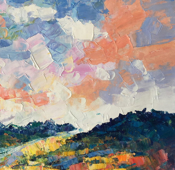 Canvas Oil Painting, Landscape Art, Mountain Sky Painting, Modern Art, Custom Large Abstract Painting