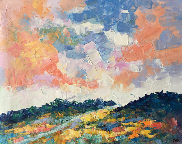 Canvas Oil Painting, Landscape Art, Mountain Sky Painting, Modern Art, Custom Large Abstract Painting-artworkcanvas