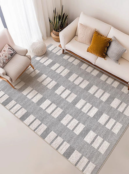 Modern Floor Rugs for Bedroom, Dining Room Floor Rug, Large Gray Floor Rugs for Living Room, Extra Large Geometric Modern Rugs for Office-artworkcanvas
