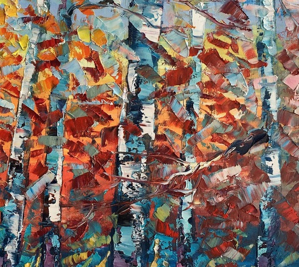 Large Art, Canvas Wall Art, Landscape Art, Birch Tree Artwork, Custom Canvas Painting