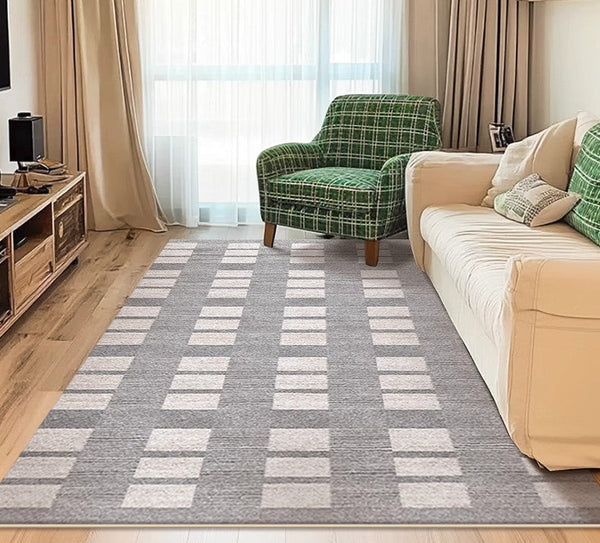 Modern Floor Rugs for Bedroom, Dining Room Floor Rug, Large Gray Floor Rugs for Living Room, Extra Large Geometric Modern Rugs for Office-artworkcanvas