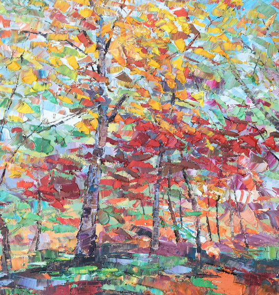 Canvas Wall Art, Birch Tree Painting, Landscape Art, Custom Art Painting for Living Room