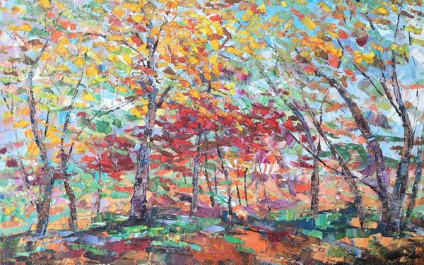 Canvas Wall Art, Birch Tree Painting, Landscape Art, Custom Art Painting for Living Room
