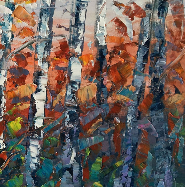 Canvas Art, Tree Landscape Art, Large Wall Art, Birch Tree Artwork, Custom Canvas Painting