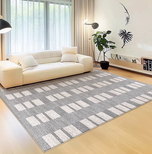Modern Floor Rugs for Bedroom, Dining Room Floor Rug, Large Gray Floor Rugs for Living Room, Extra Large Geometric Modern Rugs for Office-artworkcanvas