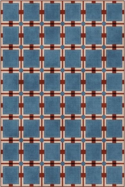 Modern Blue Rug for Living Room, Bedroom Modern Floor Rugs, Mid Century Contemporary Rugs under Sofa, Large Area Rugs for Office-artworkcanvas
