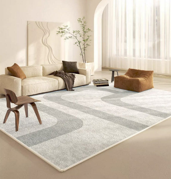 Abstract Modern Rugs for Living Room, Modern Rugs under Dining Room Table, Simple Geometric Carpets for Kitchen, Contemporary Modern Rugs Next to Bed-artworkcanvas