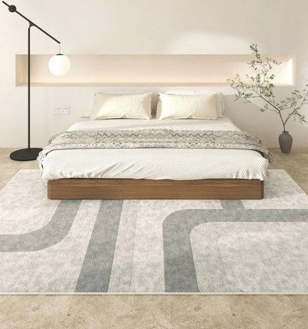 Abstract Modern Rugs for Living Room, Modern Rugs under Dining Room Table, Simple Geometric Carpets for Kitchen, Contemporary Modern Rugs Next to Bed-artworkcanvas