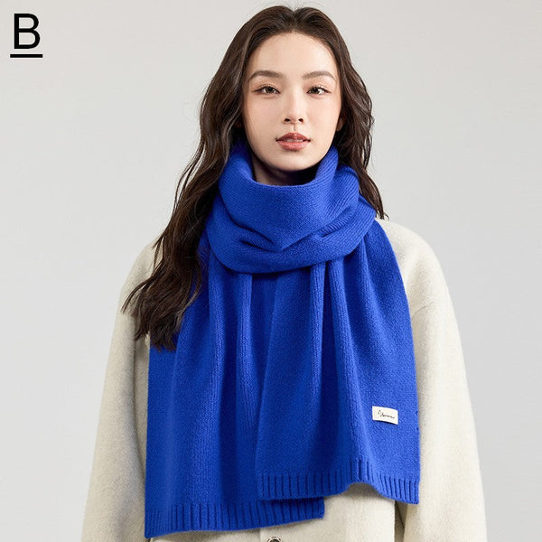 Modern Winter Scarf, Blue Casual Scarf for Women, Fashion Designer Scarf, Cold Weather Scarf, Wool Scarf for Women, Soft Cashmere Scarf for Women-artworkcanvas