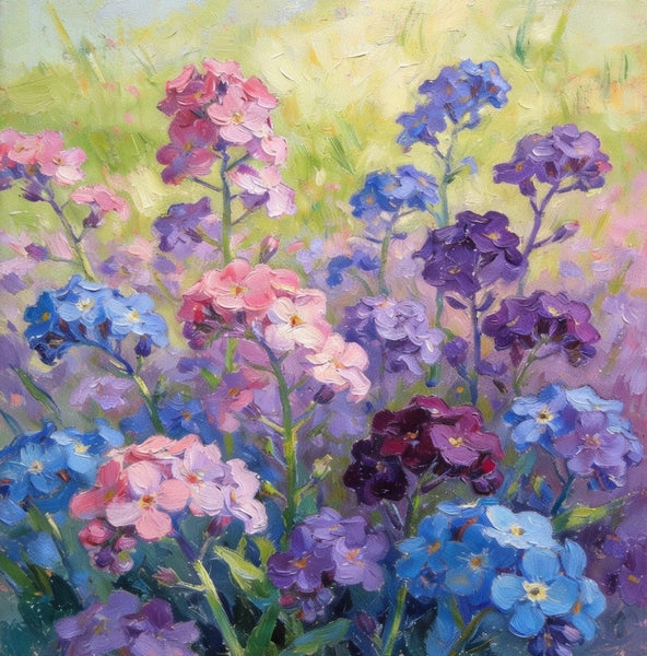 Still Life Painting, Sunny Wild Myosotis, Small Canvas Wall Art, Hand Painted Canvas Art, Original Flower Paintings, Buy Small Art Online-artworkcanvas