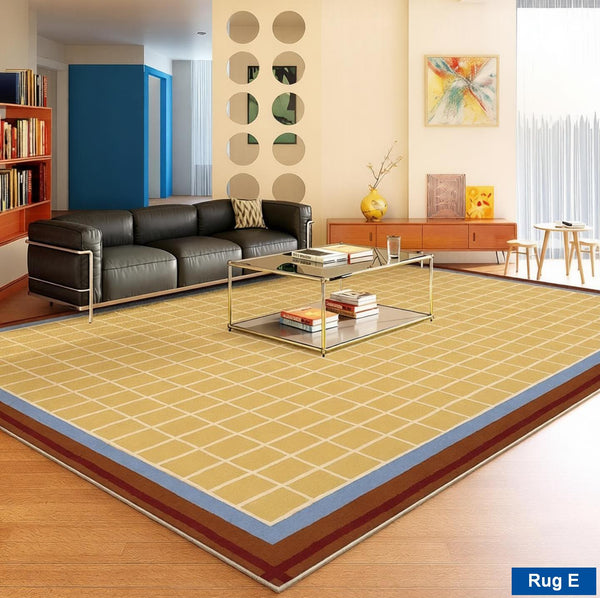 Colorful Modern Rugs for Living Room, Dining Room Geometric Modern Rugs, Mid Century Modern Rugs, Contemporary Modern Rugs under Coffee Table-artworkcanvas