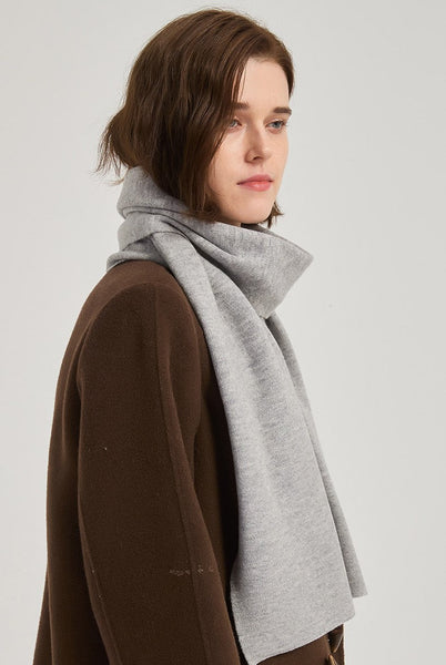 Casual Scarf for Women, Birthday Gift for Girl, Modern Wool Scarf for Women, Gray Soft Cashmere Scarf for Women, Cold Weather Scarves, Winter Wool Scarf