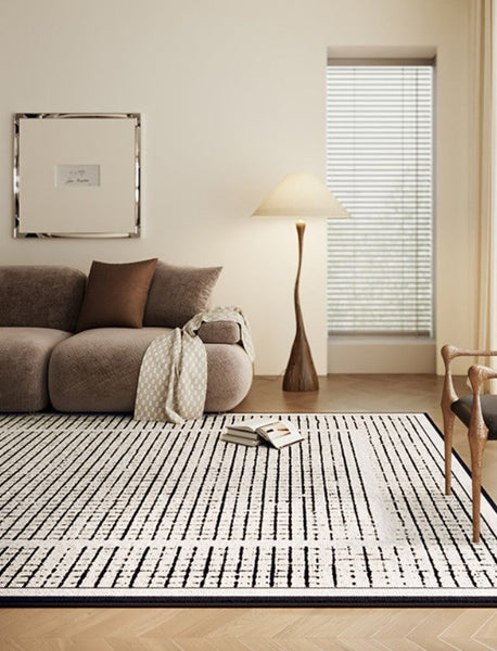 Mid Century Modern Rugs for Bedroom, Large Modern Rugs for Living Room, Contemporary Abstract Rugs under Dining Room Table-artworkcanvas