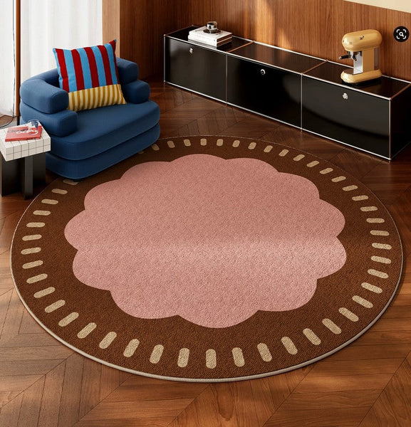 Modern Rugs for Dining Room, Abstract Contemporary Round Rugs for Dining Room, Circular Modern Rugs for Apartment, Geometric Modern Rug Ideas for Living Room