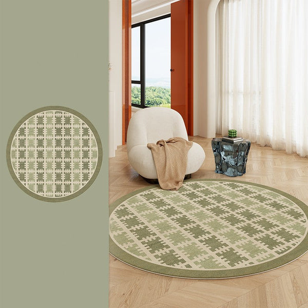 Bedroom Abstract Modern Area Rugs, Contemporary Modern Rug for Living Room, Circular Modern Rugs under Chairs, Geometric Round Rugs for Dining Room-artworkcanvas