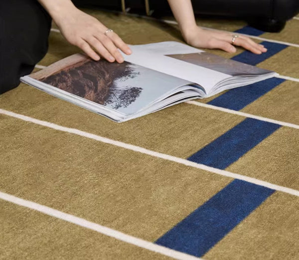 Large Modern Rugs for Living Room, Mid Century Modern Rugs for Bedroom, Abstract Geometric Modern Rugs, Green Modern Rugs for Dining Room-artworkcanvas