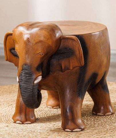 Handmade Solid Wood low Stool, Elephant Wooden Stool, Elephant Sofa Stool, Dining Table Stool, Creative Shoe-changing Stool-artworkcanvas