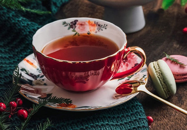 Beautiful British Tea Cups, Creative Porcelain Tea Cup Saucer Set, Elegant Ceramic Coffee Cups, 6.8 oz Tea Cup and Saucer in Gift Box-artworkcanvas
