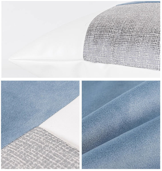 Sky Blue Abstract Contemporary Throw Pillow for Living Room, Modern Sofa Throw Pillows, Large Decorative Throw Pillows for Couch-artworkcanvas