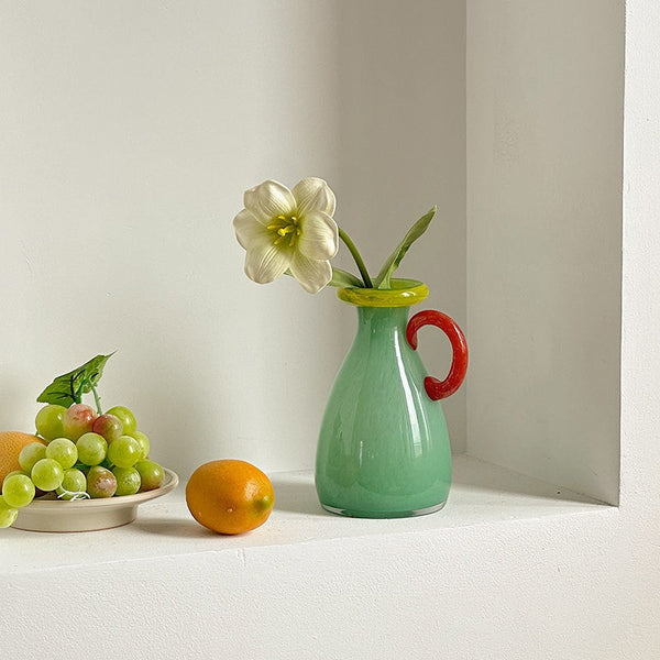 Cute Handmade Glass Bud Vases, Decorative Flower Vases, Flower Vases on Table, Small Flower Vase, Modern Glass Flower Vases-artworkcanvas