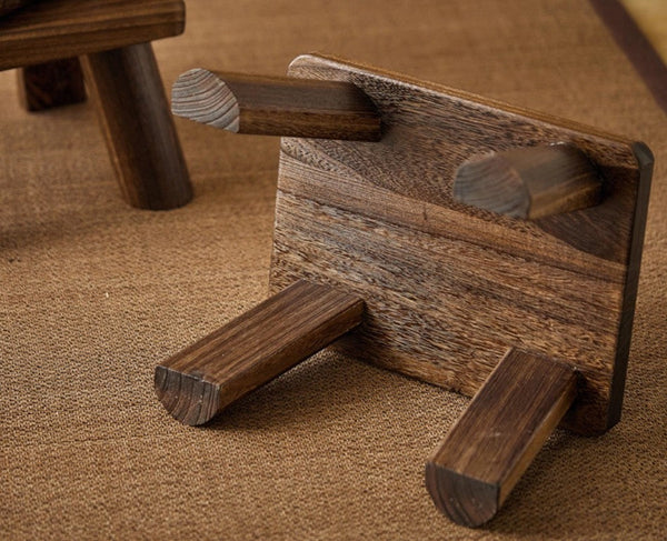 Dining Table Stool, Shoe-changing Stool, Solid Wood low Stool, Paulownia Wood Stool, Children's Wooden Stool, Sofa Stool-artworkcanvas