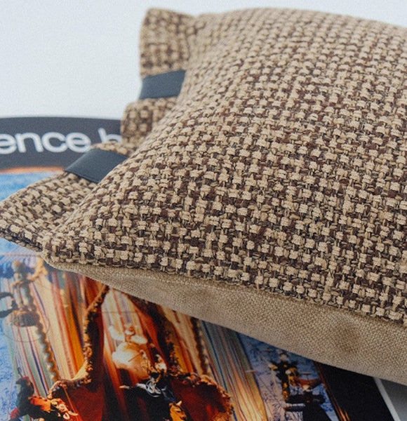 Contemporary Modern Sofa Pillow Covers, Brown Decorative Throw Pillows for Bedroom, Modern Throw Pillows for Couch, Modern Sofa Pillows for Interior Design-artworkcanvas