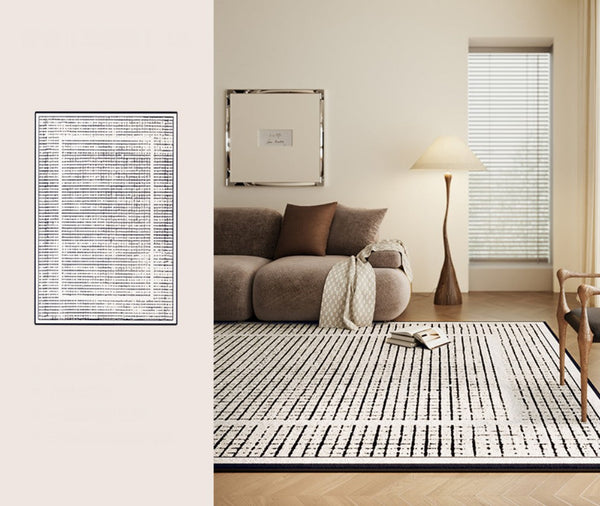 Mid Century Modern Rugs for Bedroom, Large Modern Rugs for Living Room, Contemporary Abstract Rugs under Dining Room Table-artworkcanvas