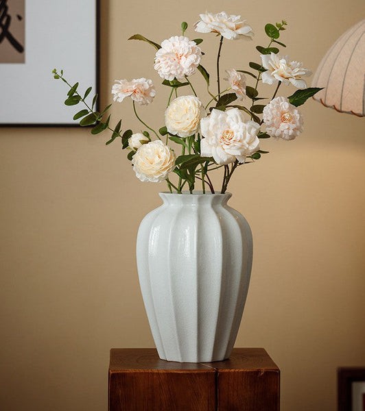 Centerpiece Ceramic Bud Vases, Porcelain Flower Vases, Large Flower Vases on Table, Handmade Water Holding Flower Vase-artworkcanvas