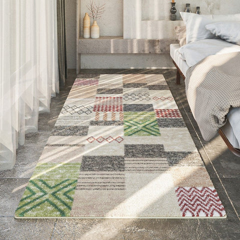 Modern Runner Rugs for Entryway, Contemporary Modern Rugs Next to Bed, Hallway Runner Rug Ideas, Geometic Modern Rugs for Dining Room-artworkcanvas