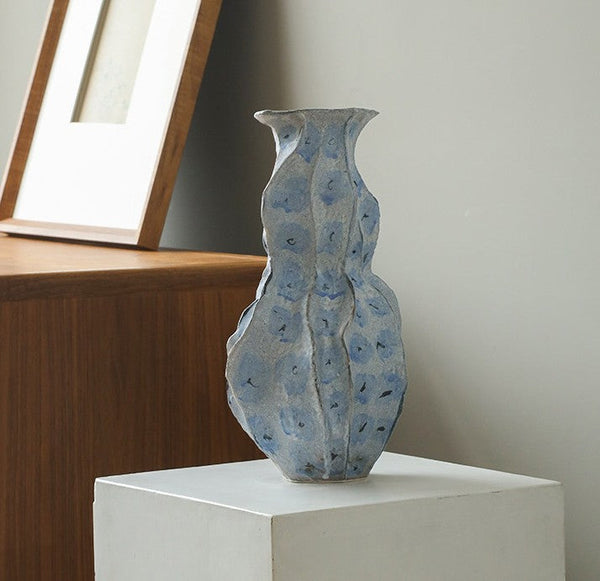 Centerpiece Ceramic Bouquet Vases, Elegant Handmade Modern Flower Vase, Porcelain Vases for Modern Home Decor, Contemporary Vases on Dining Table-artworkcanvas